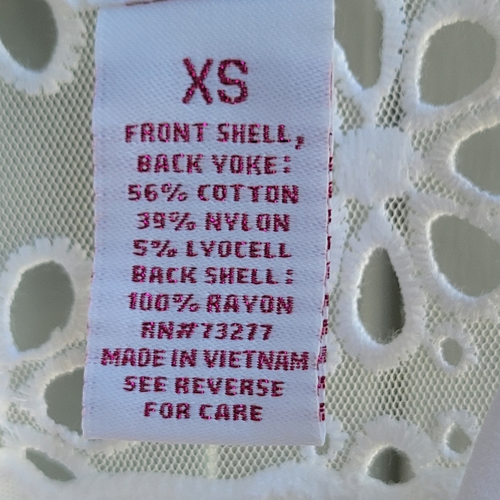 Flowered White Sleeveless Blouse | Women's XS | Candie's - Picture 12 of 16